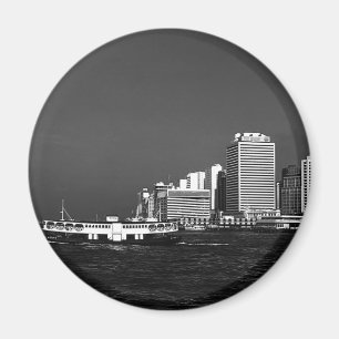 Aimant Chine vintage Hong Kong gratte-ciel de bateau 