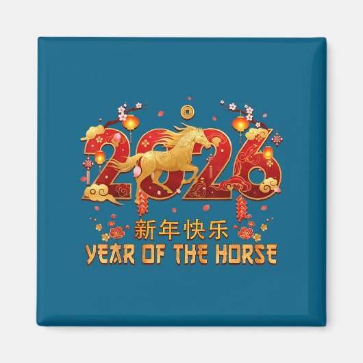 Aimant Chinese New Year 2026 Year Of The Horse Tees  (Devant)