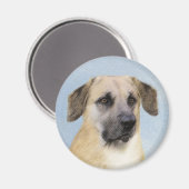 Aimant Chinook (Oreilles Laissées) Peinture - Art Chien o (Recto/Verso)