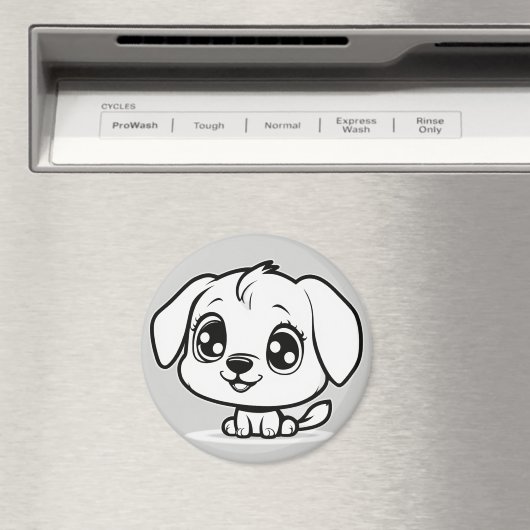 Aimant Chiot avec contour noir (In Situ (Lave-vaisselle))