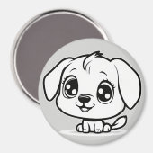 Aimant Chiot avec contour noir (Recto/Verso)