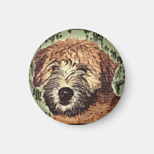 Aimant Chiot blond comme les blés Doux-Enduit de Terrier