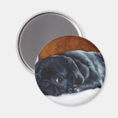 Aimant Chiot de Carlin noir (Recto/Verso)