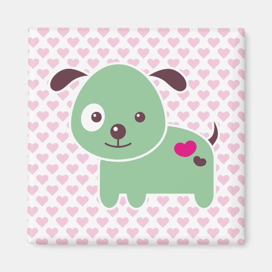 Aimant Chiot de Kawaii (Devant)