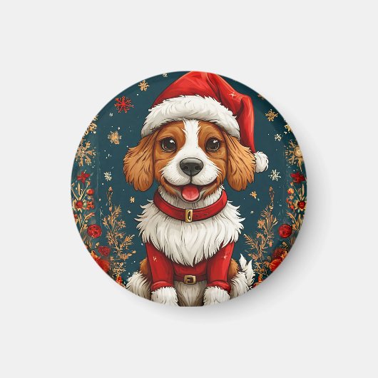 Aimant Chiot de Noël adorable (Devant)