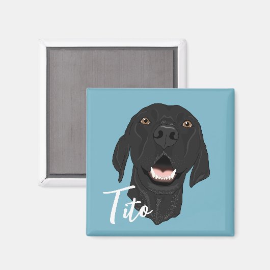 Aimant Chiot de pointeur noir (Recto/Verso)