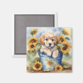 Aimant Chiot de tournesol (Recto/Verso)