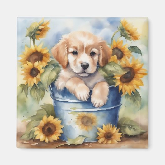 Aimant Chiot de tournesol (Devant)