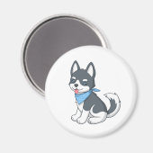 Aimant Chiot Husky de dessin animé mignon (Recto/Verso)
