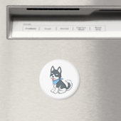 Aimant Chiot Husky de dessin animé mignon (In Situ (Lave-vaisselle))