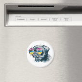 Aimant Chiot Tropical Aquarelle (In Situ (Lave-vaisselle))