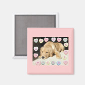 Aimant Chiot Valentine Golden Retriever (Recto/Verso)