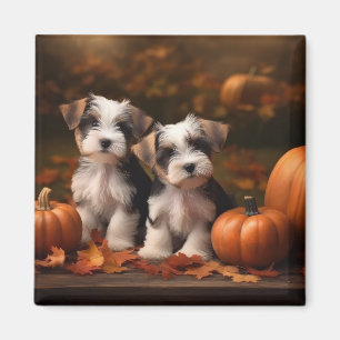 Aimant Chiots Biewer Terrier Automne Délice Citrouille