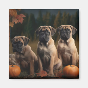 Aimant Chiots Bullmastiff Délice d'Automne Citrouille