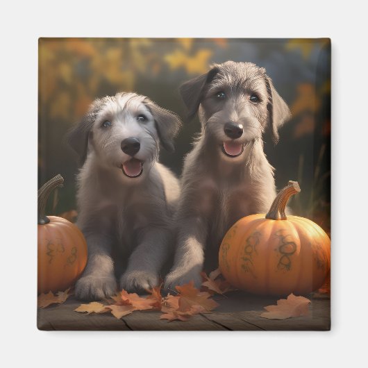 Aimant Chiots de lévrier d'Irlande Délice d'automne Citro (Devant)