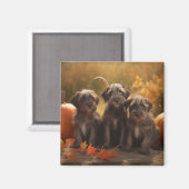 Aimant Chiots Griffon à poil dur pointer en Automne (Recto/Verso)