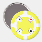 Aimant Chip de poker - Jaune (Recto/Verso)