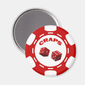 AIMANT CHIP DES CRAPES ROUGES ET BLANCS (Recto/Verso)