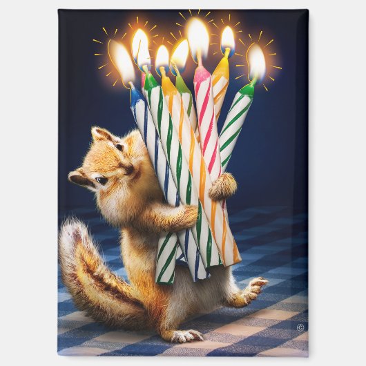 Aimant Chipmunk Birthday Candles (Recto)