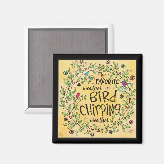 Aimant Chirping d'oiseaux Météo (Recto/Verso)