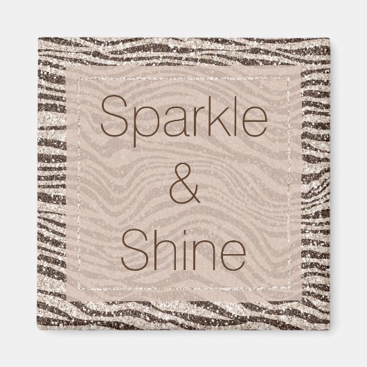 Aimant Chocolat Brown crème Blush Zebra Parties scintilla (Devant)