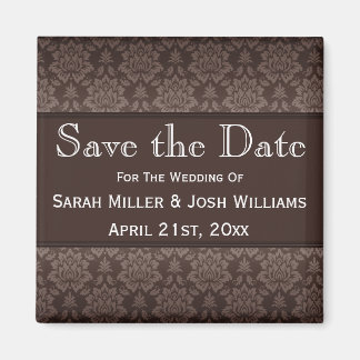 Aimant Chocolat Brown Damas Enregistrer l'aimant Date