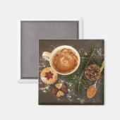 Aimant Chocolat chaud de Noël (Recto/Verso)