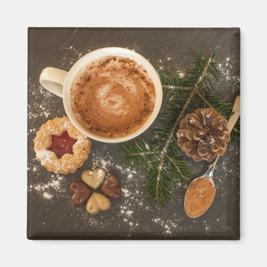 Aimant Chocolat chaud de Noël (Devant)