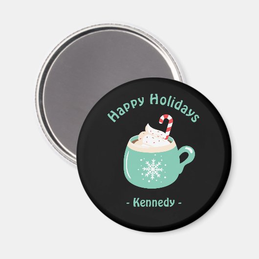 Aimant Chocolat chaud de Noël (Recto/Verso)