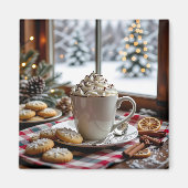 Aimant Chocolat chaud et biscuits à sucre Noël festif (Devant)