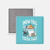 Aimant Chocolat Chaud et Charme de l'Hiver - Appels de Ca (Recto/Verso)