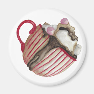 Aimant Chocolat chaud et marshmallows cacao sundae