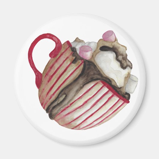 Aimant Chocolat chaud et marshmallows cacao sundae (Devant)