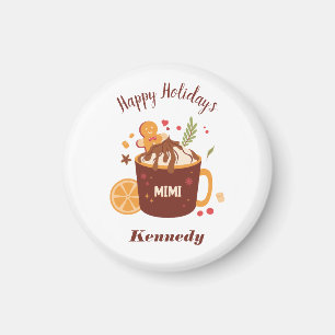 Aimant Chocolat chaud mignon avec pain d'épices