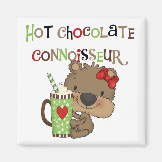 Aimant Chocolat chaudOurs de fille de connaisseur (Devant)