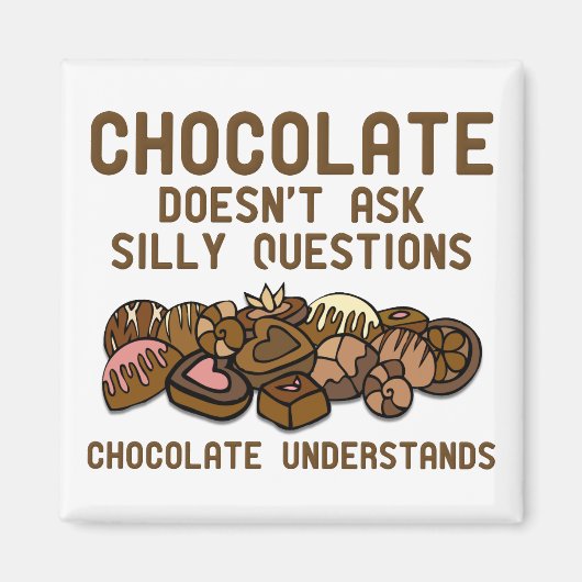 Aimant Chocolat comprend l'aimant drôle du réfrigérateur (Devant)