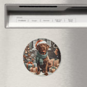 Aimant Chocolat de Noël Labrador Retriever Chien (In Situ (Lave-vaisselle))
