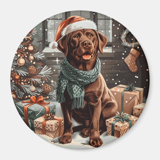 Aimant Chocolat de Noël Labrador Retriever Chien (Devant)