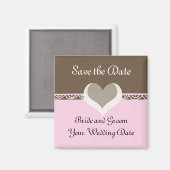 Aimant Chocolat et Rose Save the Date (Recto/Verso)