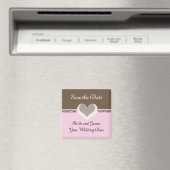 Aimant Chocolat et Rose Save the Date (In Situ (Lave-vaisselle))