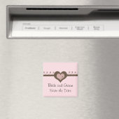 Aimant Chocolat et Rose Save the Date (In Situ (Lave-vaisselle))