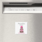 Aimant Chocolat et Rose Save the Date pour mariage (In Situ (Lave-vaisselle))