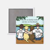 Aimant Chocolat et travail jaune Parents (Recto/Verso)