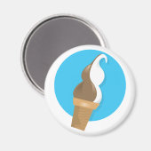 Aimant Chocolat et vanille Cone de crème glacée (Recto/Verso)