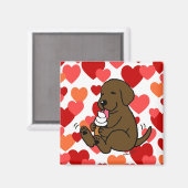 Aimant Chocolat Lab Lick Glace Cream avec Coeurs (Recto/Verso)