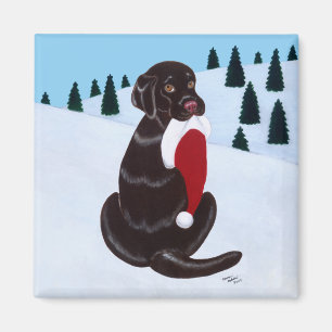 Aimant Chocolat Labrador avec le flocon de neige de