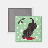Aimant Chocolat Labrador Chiot et Santa Hat Noël (Recto/Verso)