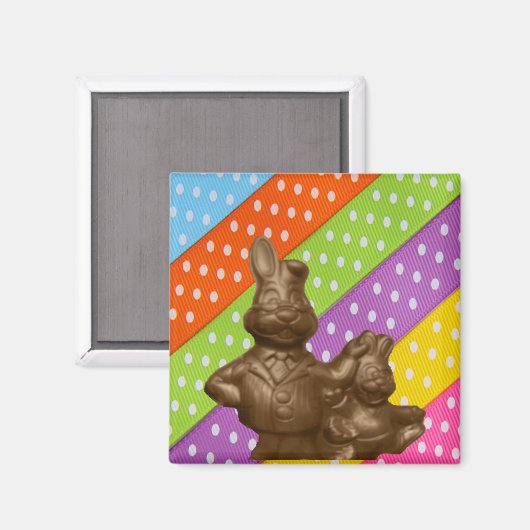 Aimant Chocolat lapins de Pâques (Recto/Verso)
