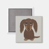Aimant Chocolat mignon Longhé Brown Dachshund (Recto/Verso)