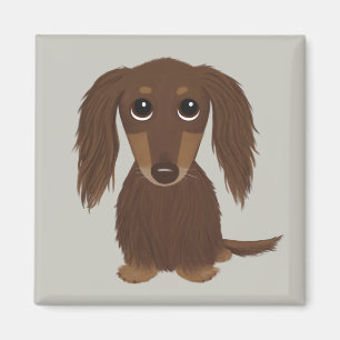 Aimant Chocolat mignon Longhé Brown Dachshund